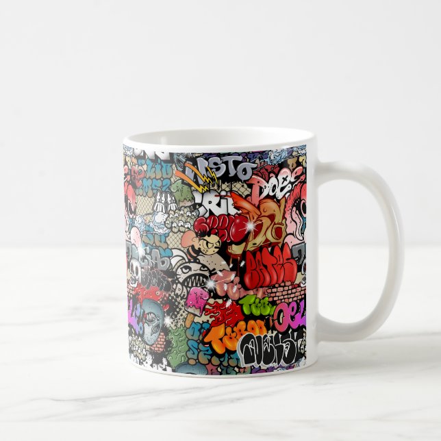 Taza De Café Modelo dinámico urbano del arte de la pintada del (Derecha)