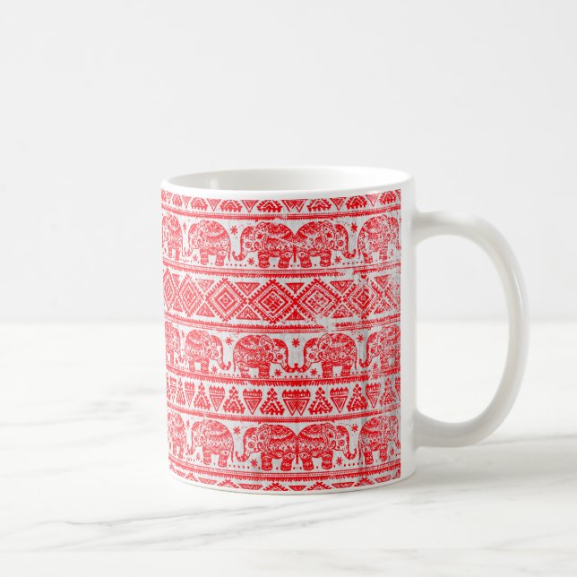 Taza De Café Modelo étnico del elefante de Boho (Derecha)
