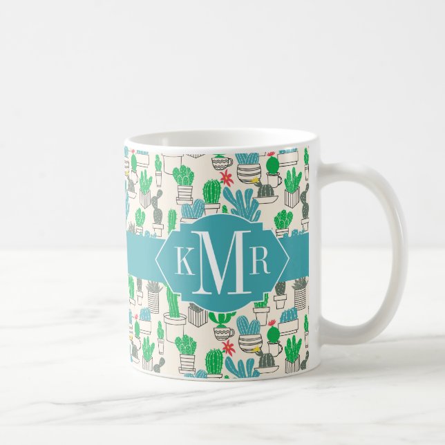 Taza De Café Modelo floral natural lindo de los cactus (Derecha)