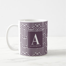 Taza De Café Modelo geométrico de la inicial/del monograma