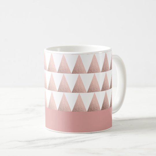 Taza De Café modelo geométrico de los triángulos del falso oro