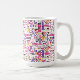 Taza De Café Modelo lindo de la manicura del Doodle