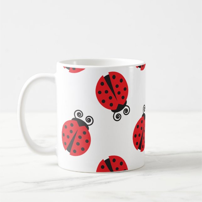 Taza De Café Modelo lindo de la mariquita (Izquierda)