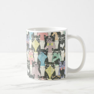 Taza De Café Modelo lindo de los gatos del inconformista