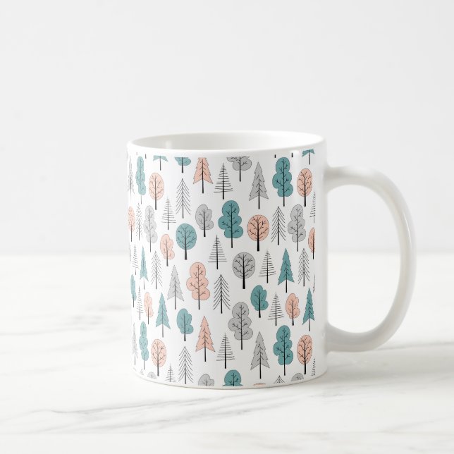Taza De Café Modelo lindo del bosque del Doodle (Derecha)