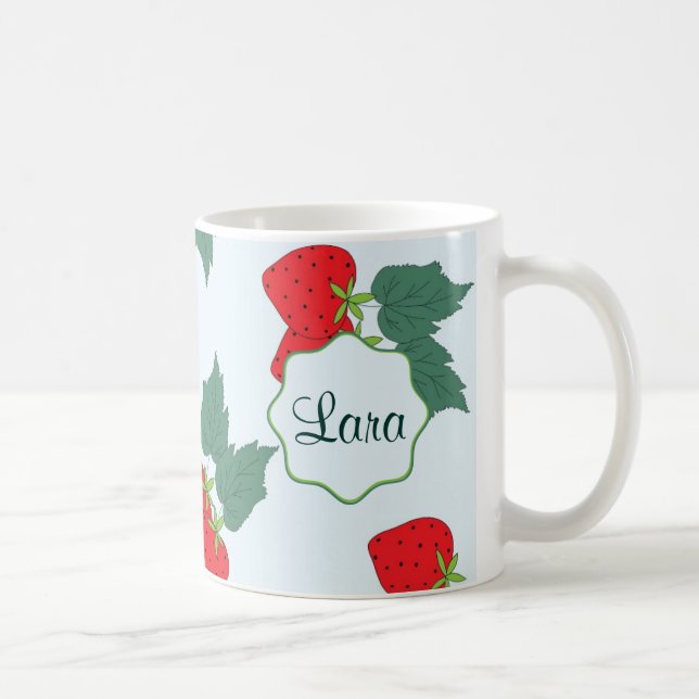 Taza De Café modelo lindo dulce hermoso de la fresa. Personali (Derecha)
