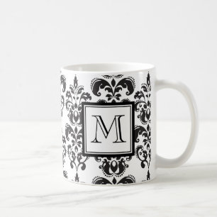 TAZA DE CAFÉ MODELO NEGRO FEMENINO 2 DEL DAMASCO SU INICIAL