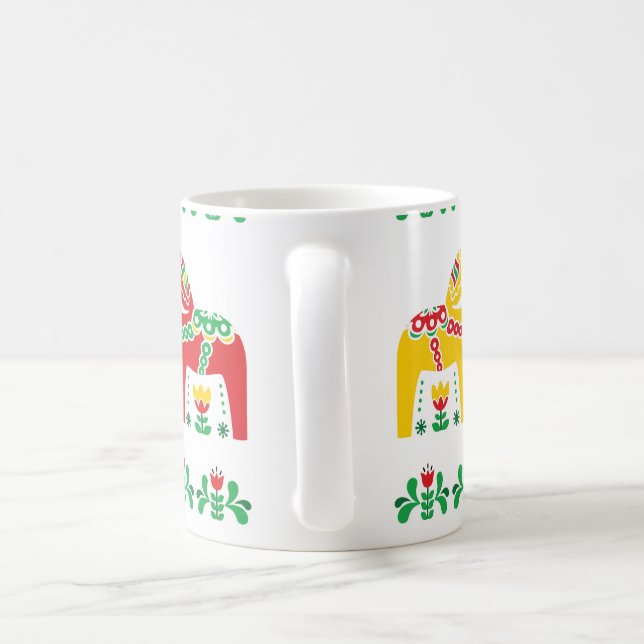 Taza De Café Modelo popular floral del caballo de Dala del (Mango)