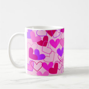 Taza De Café Modelo púrpura y rojo rosado femenino lindo de los