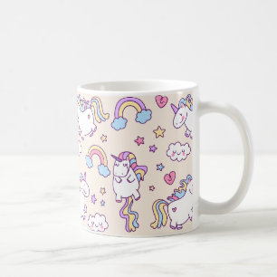 Taza De Café Modelo rechoncho del arco iris de los unicornios