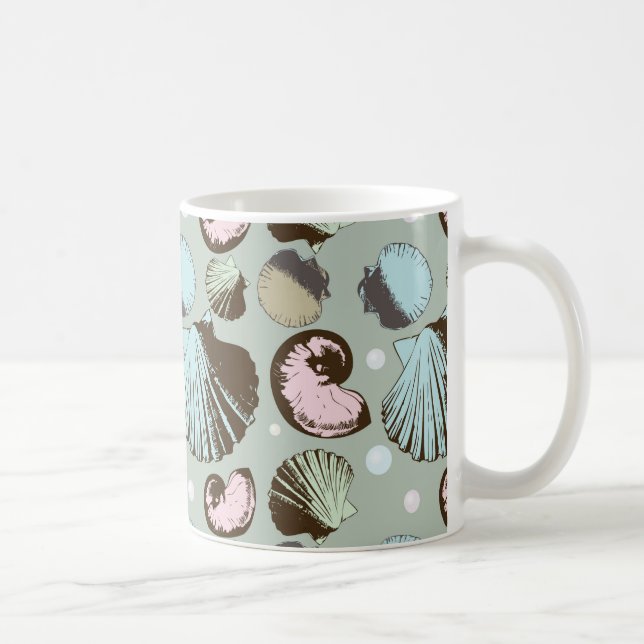 Taza De Café Modelo retro del Seashell (Derecha)