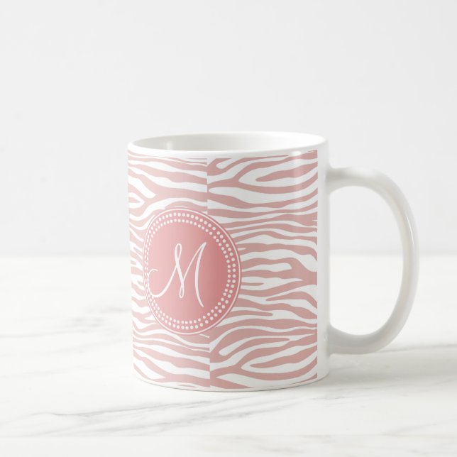 Taza De Café Modelo rosado y blanco de la cebra (Derecha)