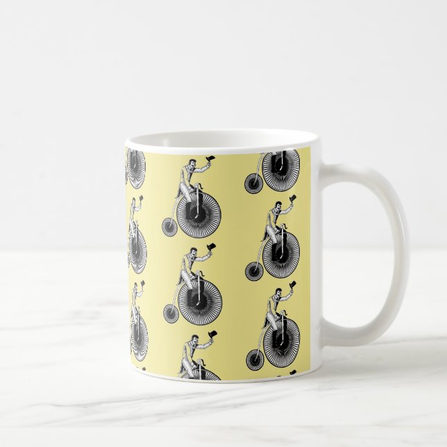 Taza De Café Modelo T Penny Farthing Classic - Blanco y negro (Derecha)