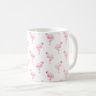 Taza De Café Modelo tropical rosado fresco del flamenco en