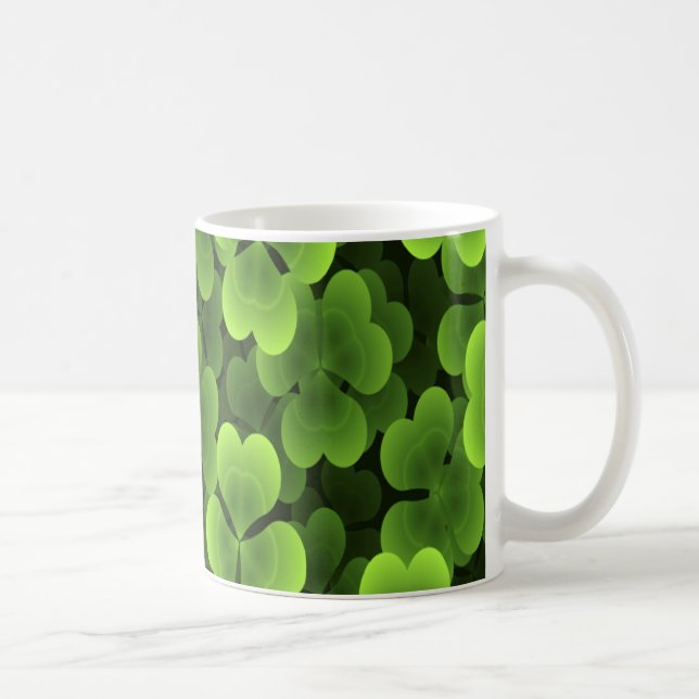 Taza De Café Modelo verde de la planta del trébol (Derecha)