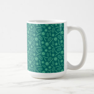 Taza De Café Modelo verde de los microbios