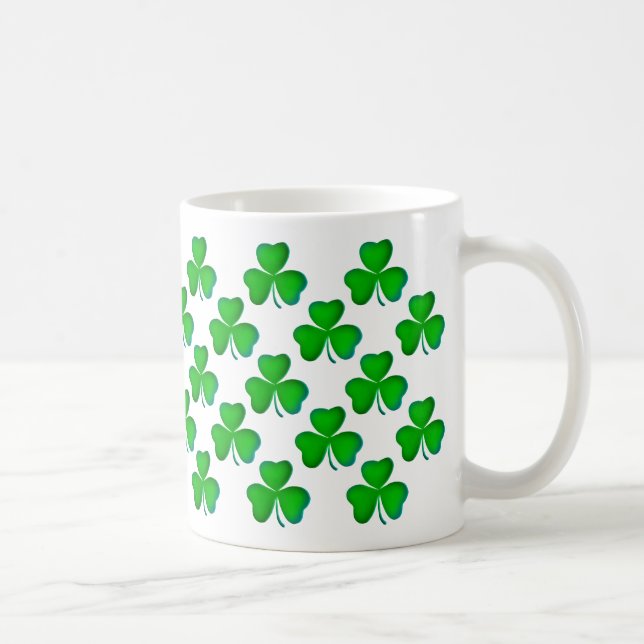 Taza De Café Modelo verde de los tréboles (Derecha)