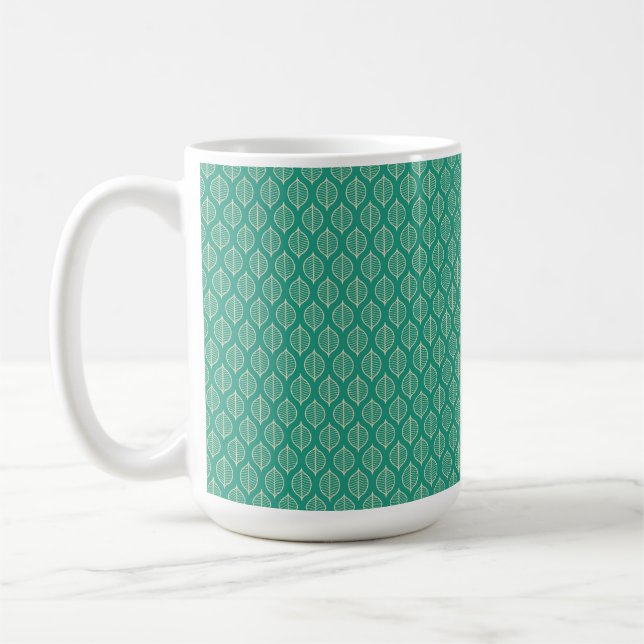 Taza De Café Modelo verde estilizado de la hoja (Izquierda)
