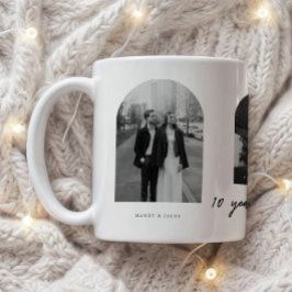 Taza De Café Modern 10-Year Anniversary Wedding Couple Photos
