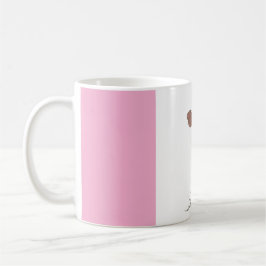 Taza De Café Modern Abstract Pink and White Personalized Coffee
