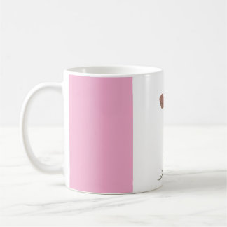 Taza De Café Modern Abstract Pink and White Personalized Coffee