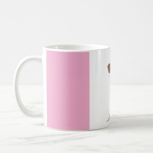 Taza De Café Modern Abstract Pink and White Personalized Coffee (Izquierda)