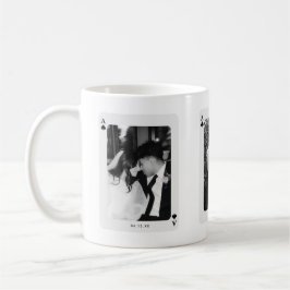 Taza De Café Modern Ace of Spades 3 Couple Photos Custom