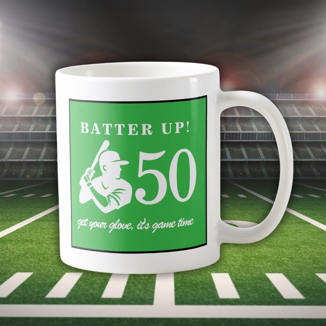 Taza De Café Modern Baseball Player Men's 50th Birthday (Subido por el creador)