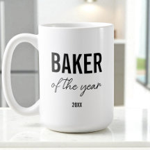 Modern Black Typography Simple Personalized Baker