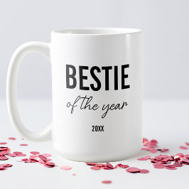 Taza De Café Modern Black Typography Simple Personalized Bestie