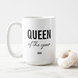 Taza De Café Modern Black Typography Simple Personalized Queen