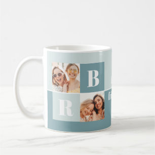 Taza De Café Modern Blue Best Friends Foto de Coffee Mug