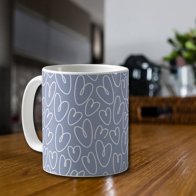 Taza De Café Modern Blue Heart (Subido por el creador)