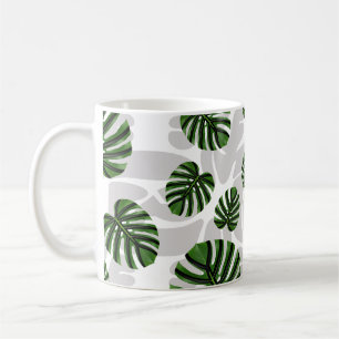 Taza De Café Modern Boho Botanical Leaves Pattern