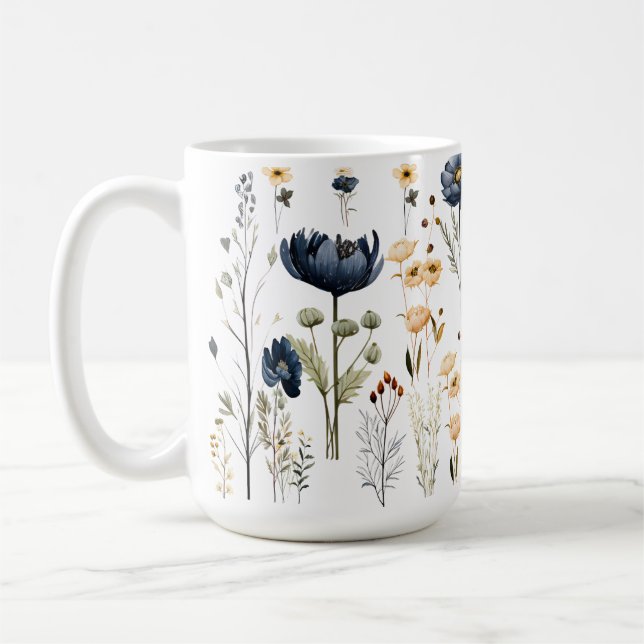 Taza De Café Modern botanical flower mug (Izquierda)