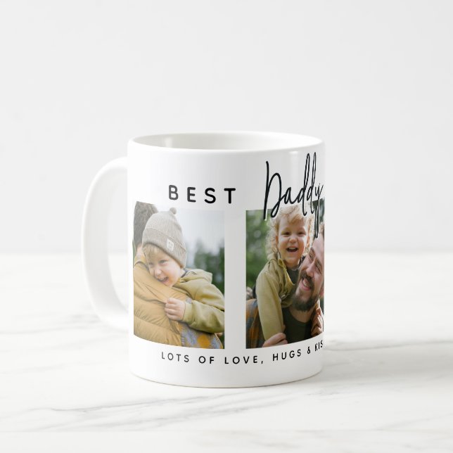 Taza De Café Modern Custom Best Daddy Ever | 3 Photo (Anverso izquierdo)