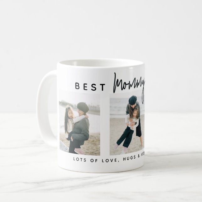 Taza De Café Modern Custom Best Mommy Ever | 3 Photo (Anverso izquierdo)