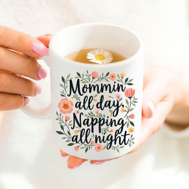 Taza De Café Modern Cute Floral Mother's Day, Funny Mom Quote (Subido por el creador)