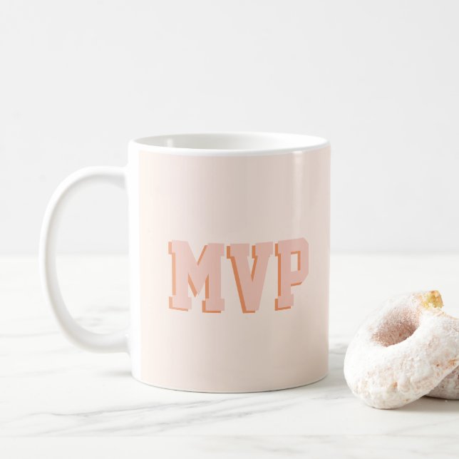 Taza De Café Modern Cute Shadow Print Monograma Personalizado d (Con donut)