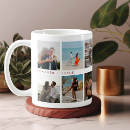 Taza De Café Modern Elegant Chic Script Photos Valentine's Day