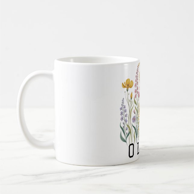 Taza De Café Modern elegant cute girly simple wildflowers  (Izquierda)