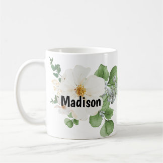 Taza De Café Modern farmhouse personalize custom Floral Mug