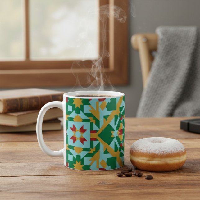 Taza De Café Modern Geometric Earth Tones Pattern Ceramic Coffe (Subido por el creador)
