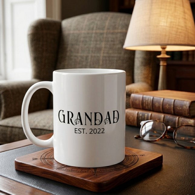 Taza De Café Modern Grandad Established Black Script  (Subido por el creador)