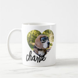 Taza De Café Modern Heart Pet’s Photo Name