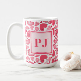 Taza De Café Modern Hearts Pattern Valentines
