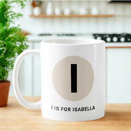 Taza De Café Modern Initial Mug – “I is for [Name]” Design