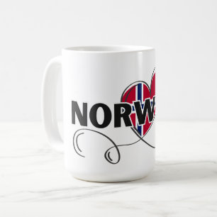 Taza De Café Modern Love Noruega Bandera Escandinavia Souvenir