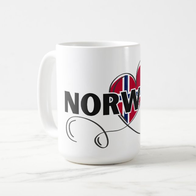 Taza De Café Modern Love Noruega Bandera Escandinavia Souvenir (Anverso izquierdo)