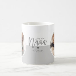 Taza De Café Modern Love You Nana Gris y Blanco 2-Fotos